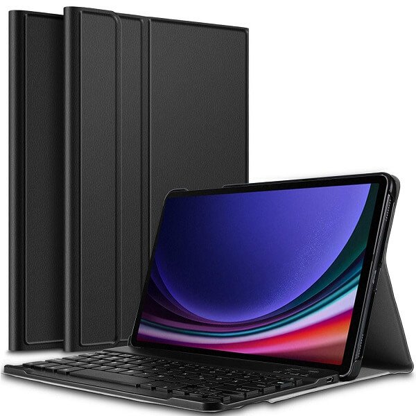 Samsung Galaxy Tab S9+ S9 Plus With Pencil Holder Detachable Wireless Bluetooth Keyboard Case Folio Leather Smart Cover Samsung Galaxy Tab S9+ S9 Plus With Pencil Holder Detachable Wireless Bluetooth Keyboard Case Folio Leather Smart Cover